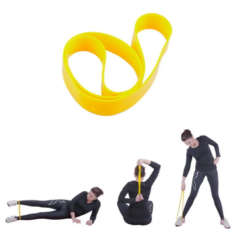 Bande de résistance jaune pour renforcement musculaire - longueur 27,5 cm flexible
