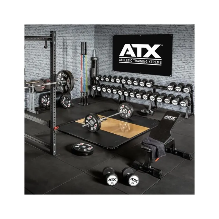 Bannière en tissu ATX 200x125 cm logo blanc sur fond noir
