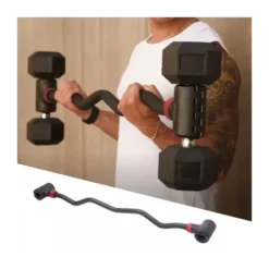 Barre courbée avec clips pour haltères 103 cm à capacité de charge 80 kg
