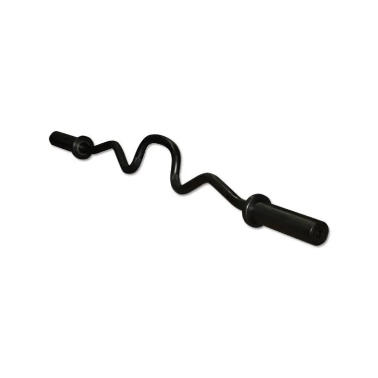 Barre de curl EZ ultra incurvée en acier massif noire pour training des bras