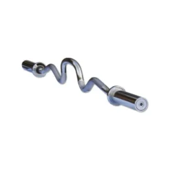 Barre de curl EZ ultra incurvée en acier massif chromé pour entraînements des bras