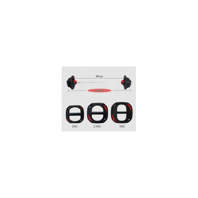 Barre de musculation avec poids ajustables pour Homegym - 15 kg de poids