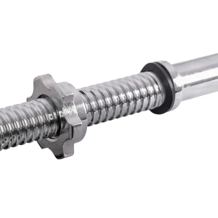 Barre de musculation droite standard 180 cm à capacité de charge 200 kg avec extrémités filetées et colliers