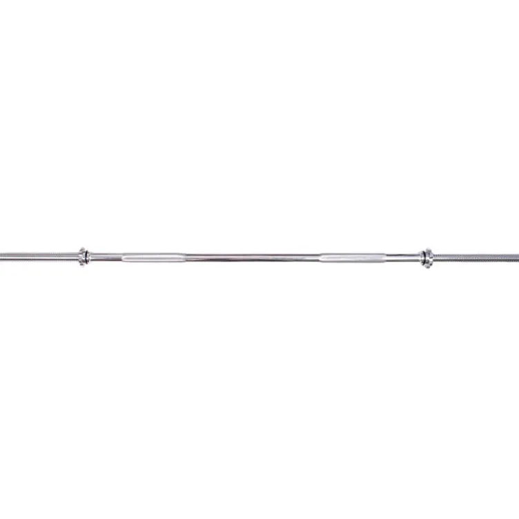 Barre de musculation droite standard 180 cm à capacité de charge 200 kg avec extrémités filetées et colliers