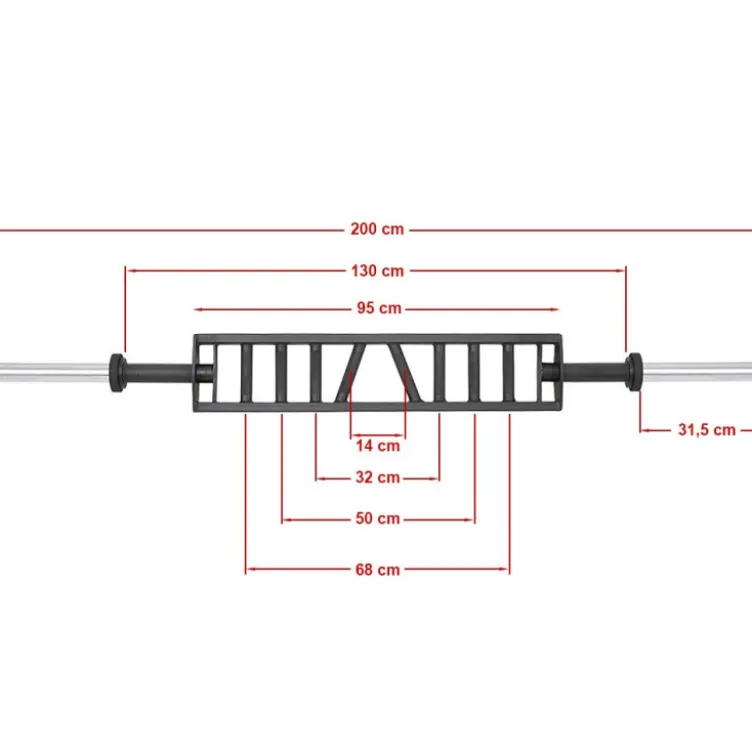 Barre de musculation olympique 2 mètres Multi-grip