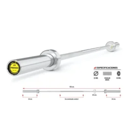 Barre de musculation pour disque de poids 50 mm - 150 cm de long