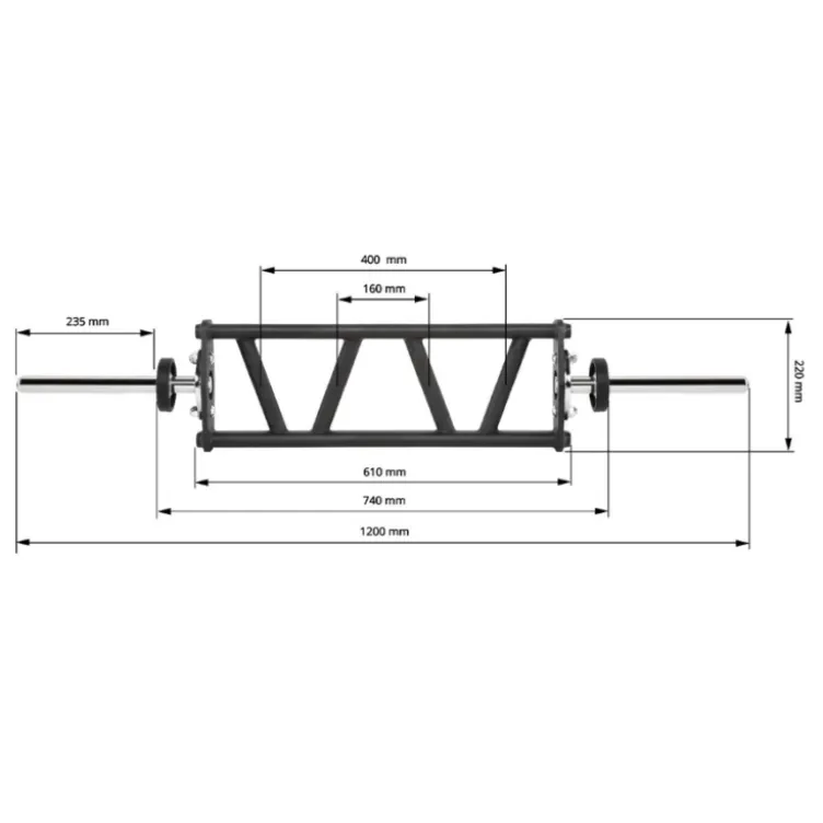 Barre de musculation standard 30 mm multi-prises - Short Multi Grip Bar ATX