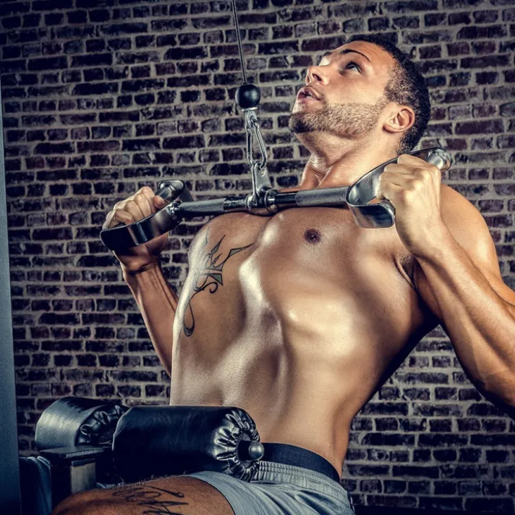 Barre de tirage dorsaux 60 cm avec poignées pour exercices rowing à la poulie