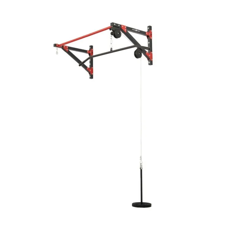 Barre de traction murale avec support pour sac de boxe et système à poulie - Home gym