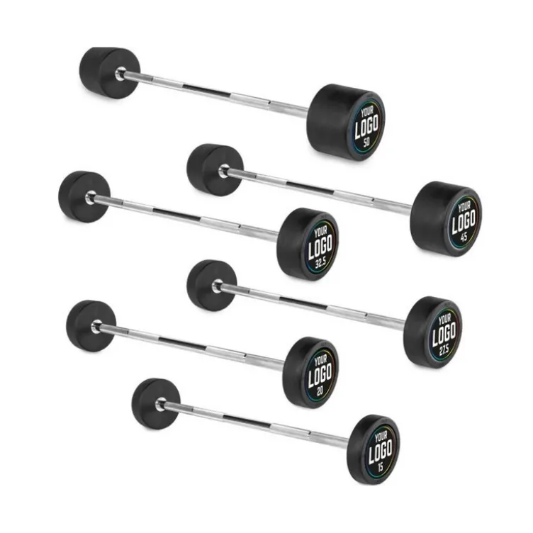 Barre d'haltère droite préchargée ultra-résistante ATX - Logo personnalisable - 10 à 50 kg