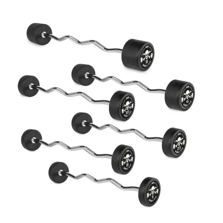Barre d'haltère pré-chargée de type SZ de qualité professionnelle - 10 à 50 kg avec logo ATX Barbell Club