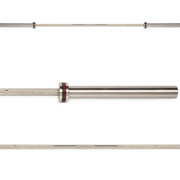 Barre droite olympique avec logo ATX rouge de 220 cm avec capacité de charge 500 kg