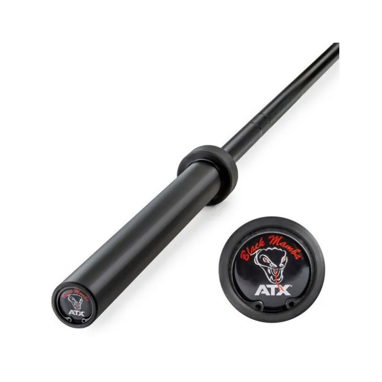Barre droite olympique avec logo ATX Black Mamba de 220 cm capacité de charge de 700 kg