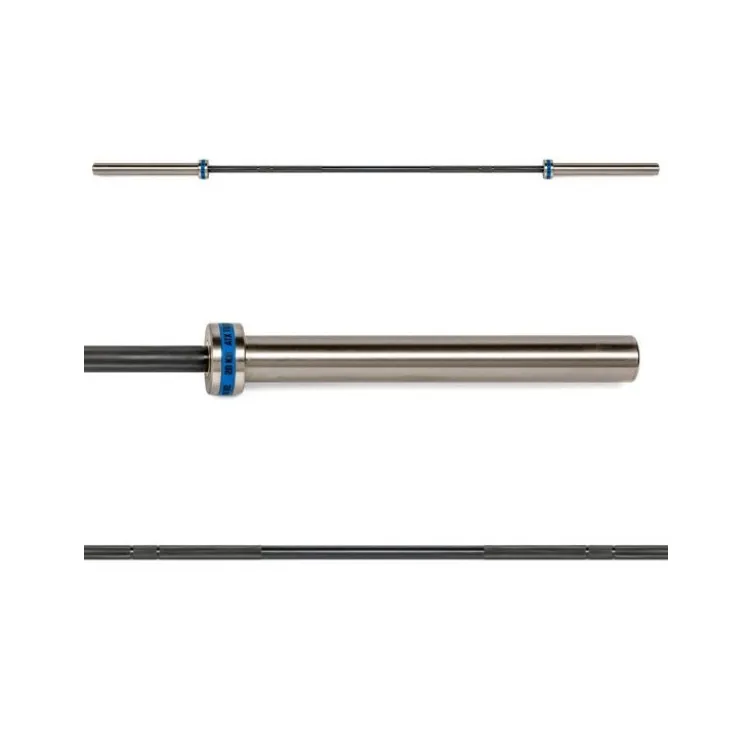 Barre droite olympique chromée longueur 220 compatible avec des disques 50 mm