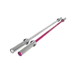 Barre droite olympique de musculation de 183 cm couleur chromée ou couleur rose