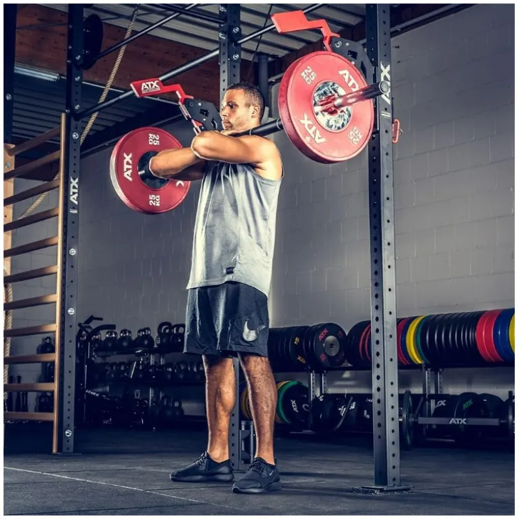 Barre droite olympique de musculation professionnelle ATX de 210 cm avec une capacité de 350 kg