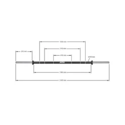 Barre droite olympique de musculation professionnelle ATX de 210 cm avec une capacité de 350 kg