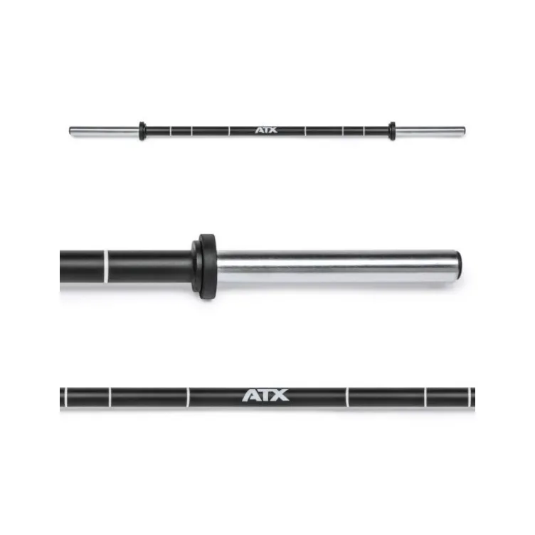 Barre droite olympique de musculation professionnelle ATX de 210 cm avec une capacité de 350 kg
