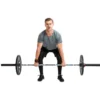 Barre droite olympique premium en acier chromé noir - capacité de 675 kg
