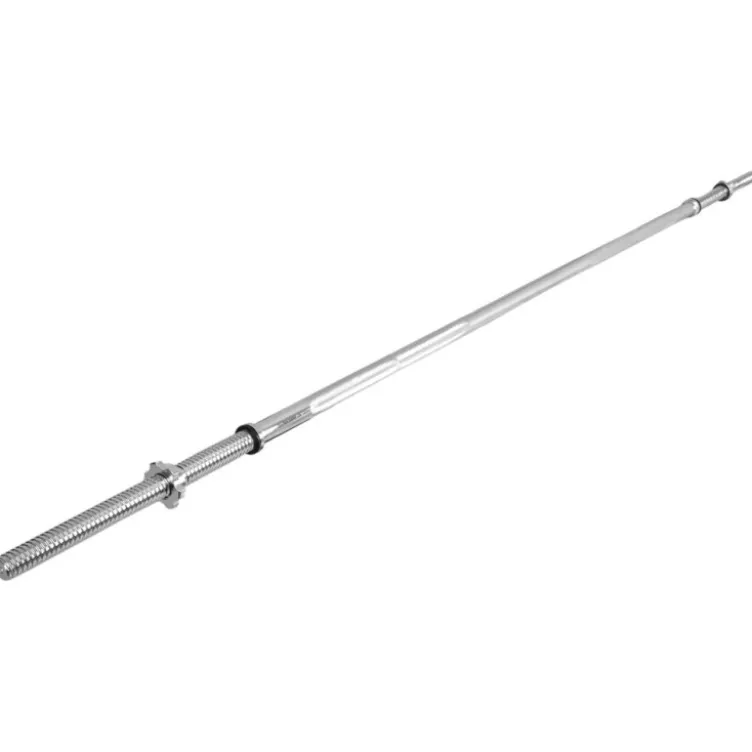 Barre droite standard en acier chromé 220 cm avec capacité de charge de 200 kg pour entraînements de musculation