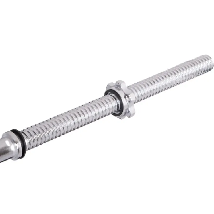 Barre droite standard en acier chromé 220 cm avec capacité de charge de 200 kg pour entraînements de musculation