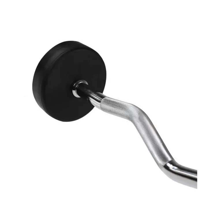 Barre EZ d'entraînement en acier pré-chargée à 35 kg avec poignée moletée