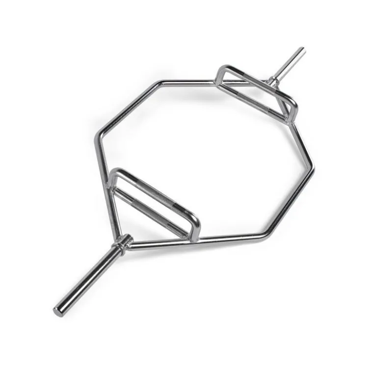 Barre Hexagonale de musculation chromée pour disques de 30 mm de diamètre