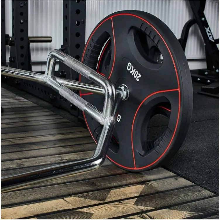 Barre Hexagonale de musculation chromée pour disques de 30 mm de diamètre