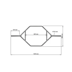 Barre Hexagonale de musculation chromée pour disques de 30 mm de diamètre