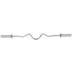 Barre incurvée Super curl en acier chromé pour entraînement de musculation - 120 cm