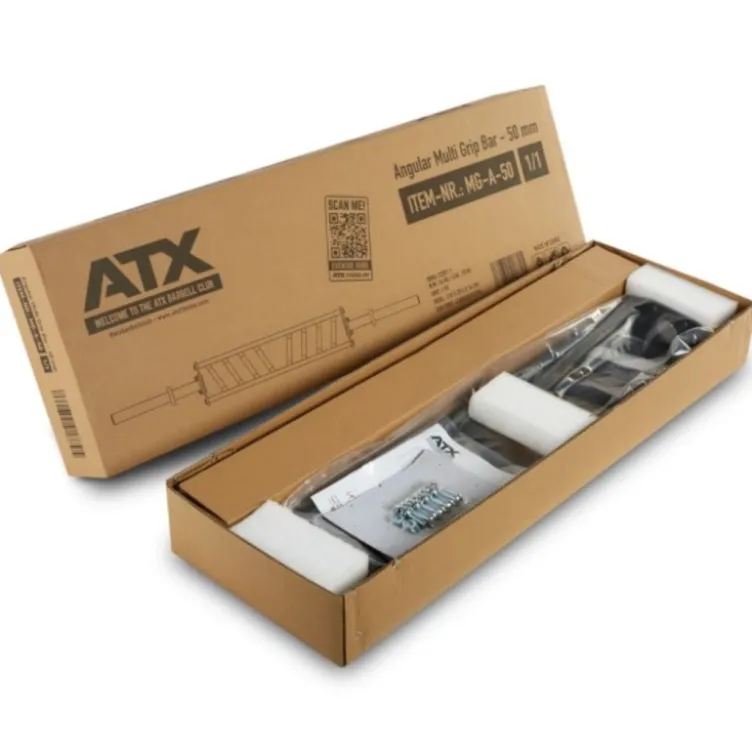 Barre multigrip angulaire ATX à capacité de charge 250 kg - Poignées Moletées pour une prise en main efficace et diamètre 50 mm