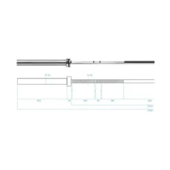 Barre olympique 220 cm capacité de charge 680 kg pour entraînements de force