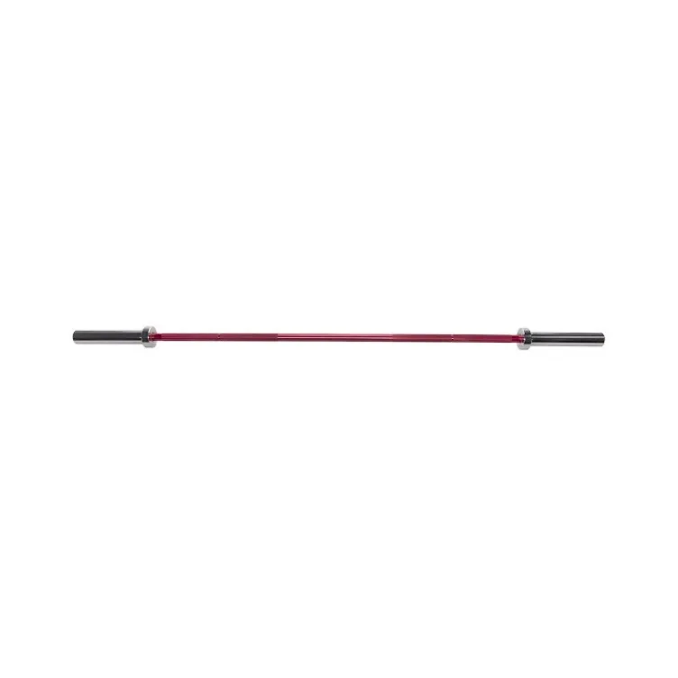 Barre olympique droite de musculation rose 183 cm avec prise moletée