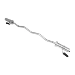 Barre olympique EZ curl 119 cm avec 2 colliers de serrage