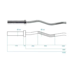 Barre olympique EZ professionnelle 150 cm capacité de charge 200 kg