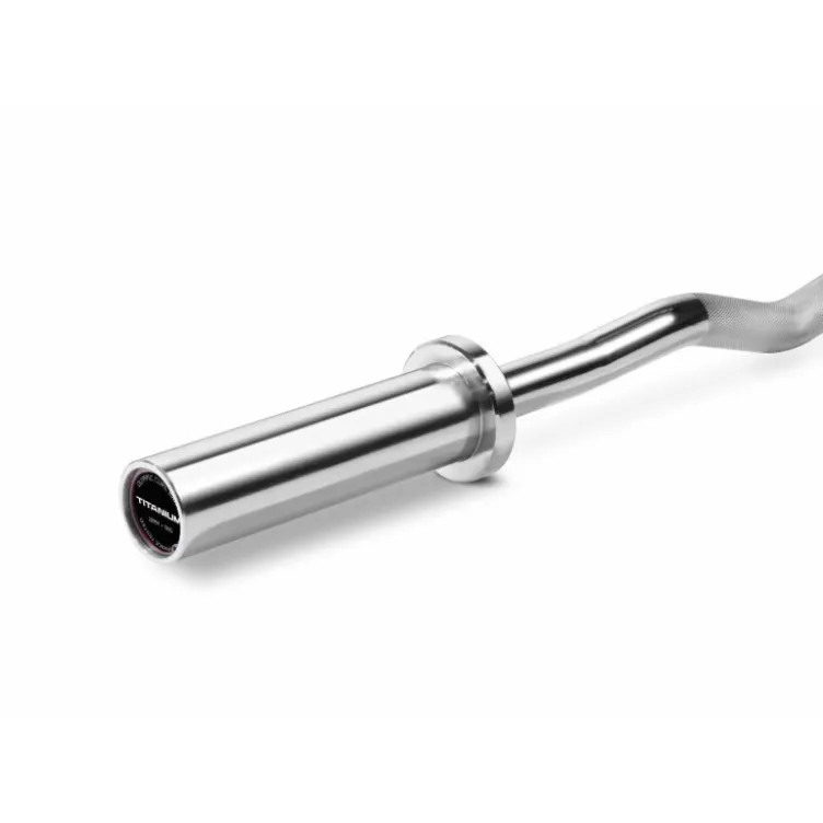 Barre olympique EZ Titanium Strength 120 cm avec poignées chromées - Max 120 kg