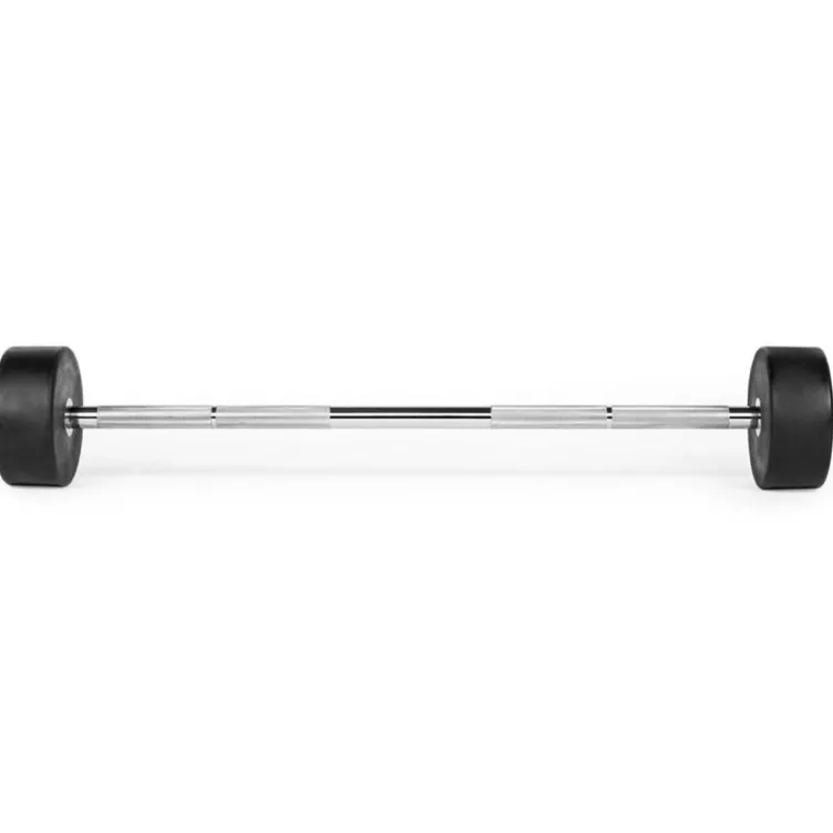 Barres d'haltères droites préchargées de 10 à 50 kg design ATX en acier avec revêtement en caoutchouc robuste
