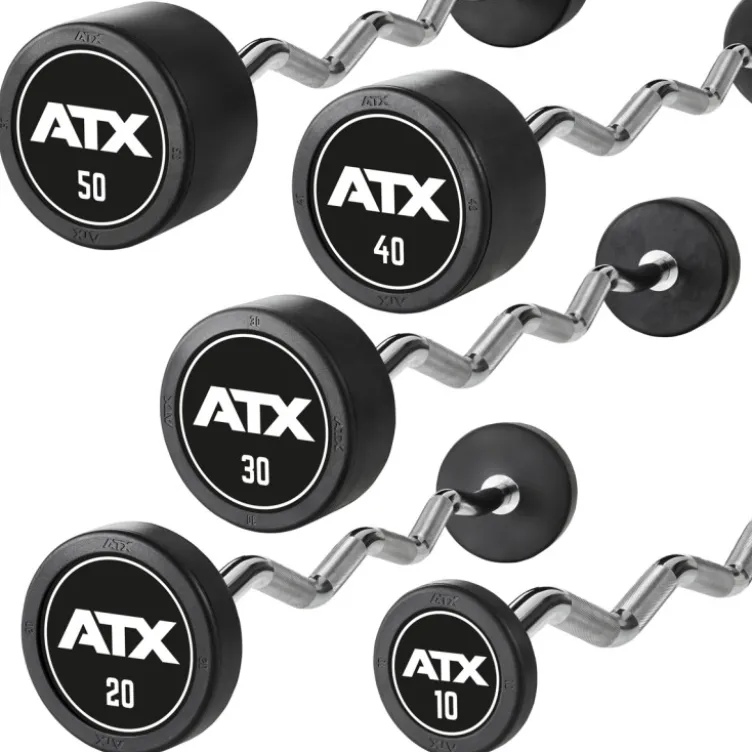 Barres d'haltères pré-chargées type SZ avec design ATX de 10 à 50 kg