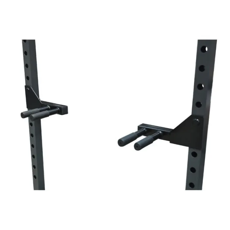 Barres à dips pour cage à squat et plateforme de musculation - Option amovible avec poignées double