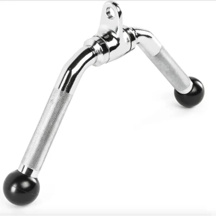 Barre à triceps 35 cm en forme de V avec embouts caoutchouc