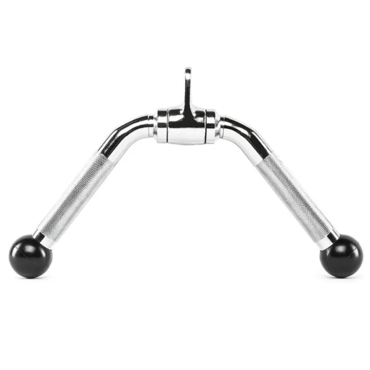 Barre à triceps 35 cm en forme de V avec embouts caoutchouc