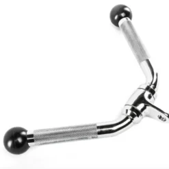 Barre à triceps 35 cm en forme de V avec embouts caoutchouc