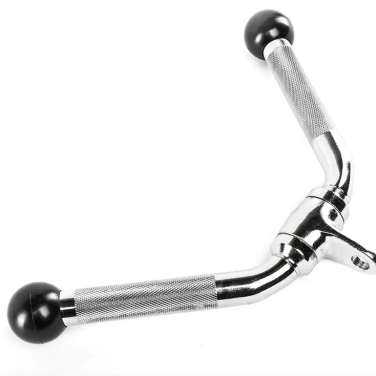 Barre à triceps 35 cm en forme de V avec embouts caoutchouc