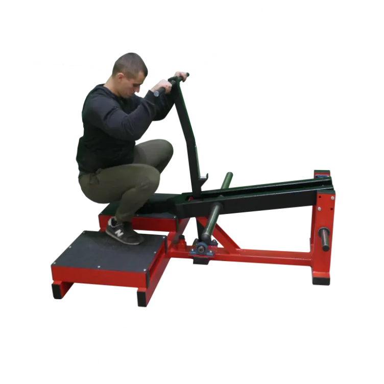 Belt Squat à charge libre pour séances jambes et fessiers complètes en salle publique