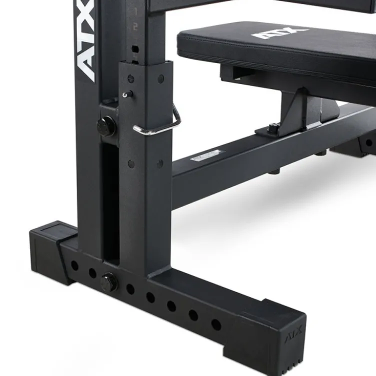Bench Press professionnel plat avec repose-barres et sécurités réglables capacité 500 kg