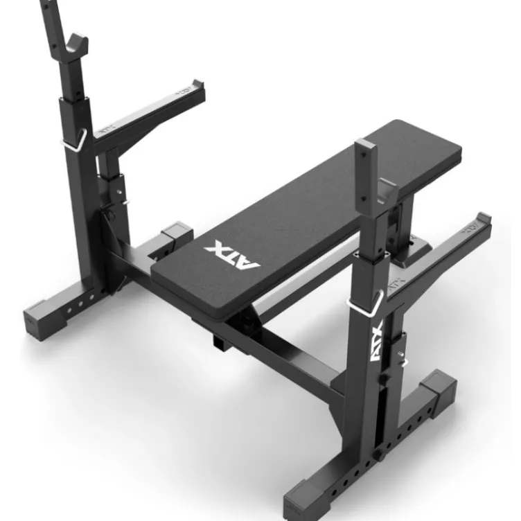 Bench Press professionnel plat avec repose-barres et sécurités réglables capacité 500 kg