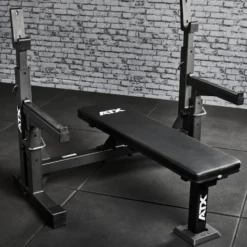 Bench Press professionnel plat avec repose-barres et sécurités réglables capacité 500 kg