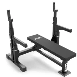 Bench Press professionnel plat avec repose-barres et sécurités réglables capacité 500 kg
