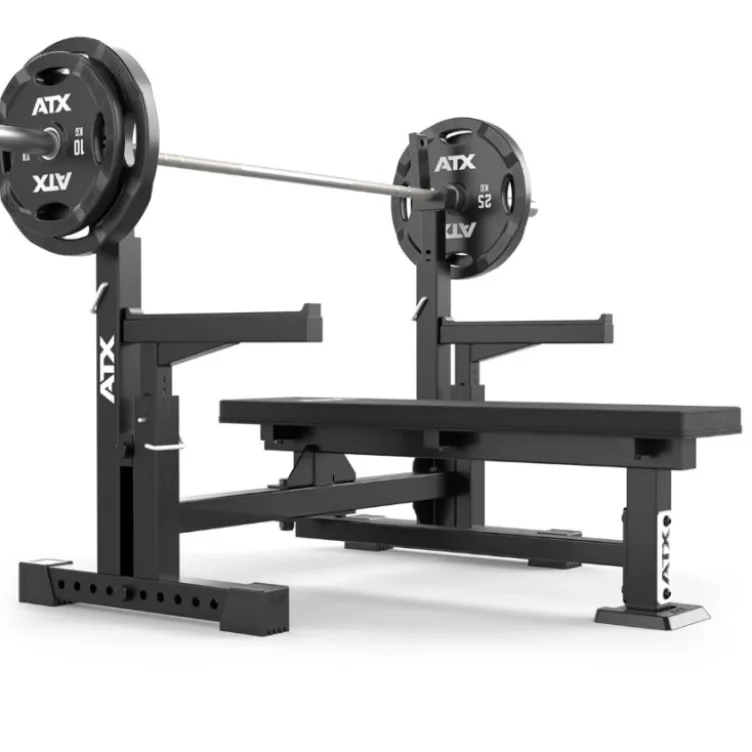 Bench Press professionnel plat avec repose-barres et sécurités réglables capacité 500 kg