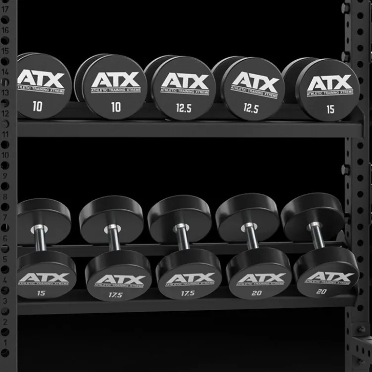 Cable cross rack ATX fitness avec colonne de poids 2 x 90 kg et accessoires d'entraînement multiples - Entraînement pro
